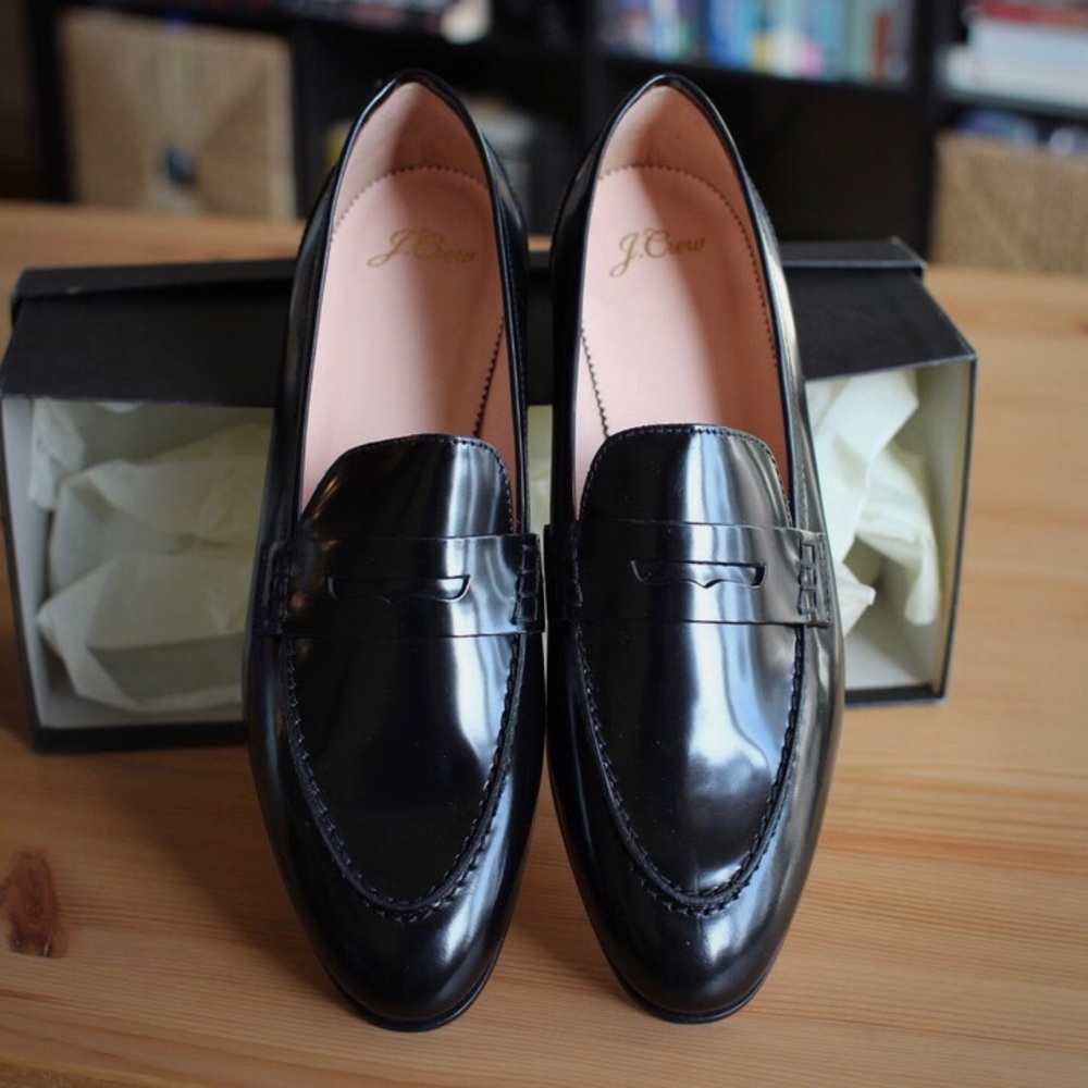 J. Crew Black Academy Penny Loafers (NEW)